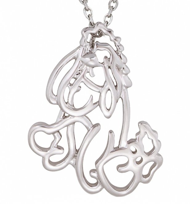 White Gold Plated Eeyore Outline Necklace from Disney Couture White Gold Plated Eeyore Outline Necklace from Disney Couture