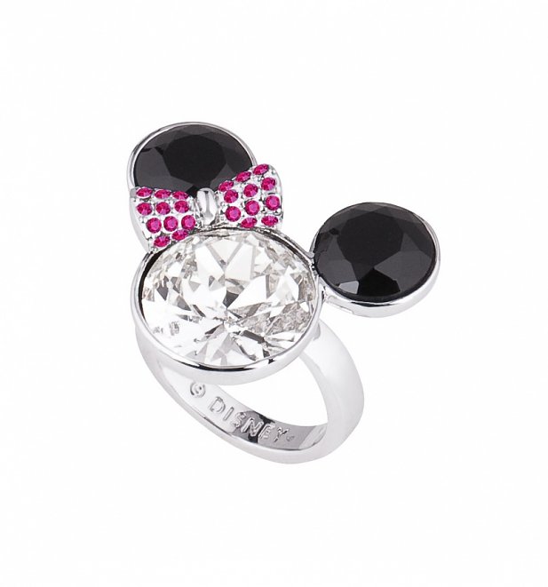 White Gold Plated Large Minnie Mouse Head With Bow Ring from Disney Couture White Gold Plated Large Minnie Mouse Head With Bow Ring from Disney Couture
