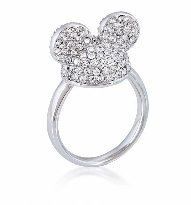 White Gold Plated Mickey Mouse Clear Crystal Ears Ring from Disney by Couture Kingdom White Gold Plated Mickey Mouse Clear Crystal Ears Ring from Disney by Couture Kingdom