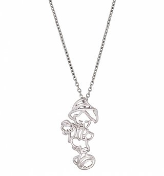 White Gold Plated Pinocchio Outline Necklace from Disney Couture White Gold Plated Pinocchio Outline Necklace from Disney Couture