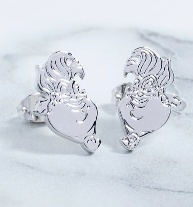 White Gold Plated The Little Mermaid Ursula Stud Earrings White Gold Plated The Little Mermaid Ursula Stud Earrings