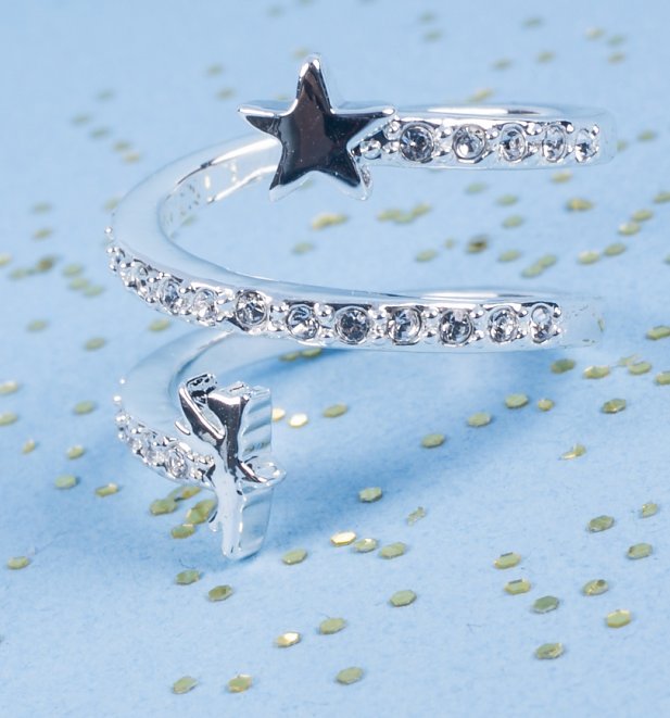 White Gold Plated Tinker Bell Stars And Crystals Ring from Disney Couture White Gold Plated Tinker Bell Stars And Crystals Ring from Disney Couture