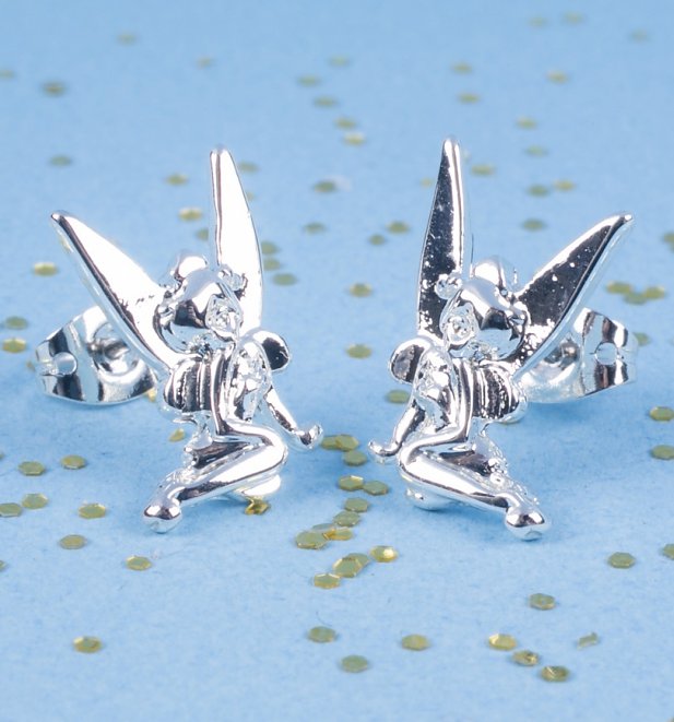 White Gold Plated Tinker Bell Stud Earrings from Disney Couture White Gold Plated Tinker Bell Stud Earrings from Disney Couture