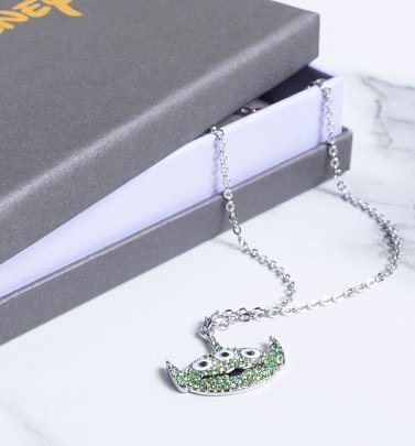 White Gold Plated Toy Story Alien Crystal Necklace White Gold Plated Toy Story Alien Crystal Necklace