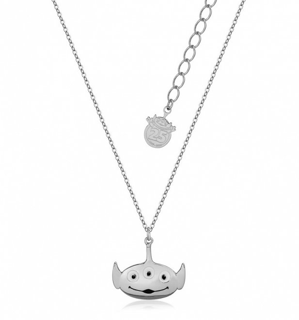 White Gold Plated Toy Story Alien Necklace White Gold Plated Toy Story Alien Necklace