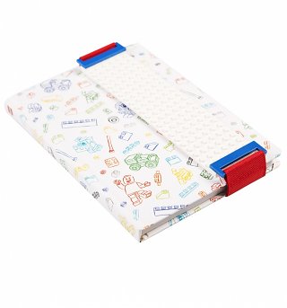 White LEGO Notebook With Building Band White LEGO Notebook With Building Band