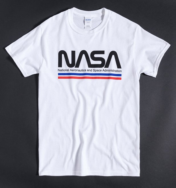 White NASA Stripes T-Shirt