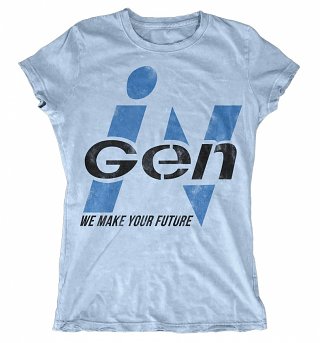Women's Light Blue Jurassic Park Inspired InGen Logo T-Shirt Women's Light Blue Jurassic Park Inspired InGen Logo T-Shirt