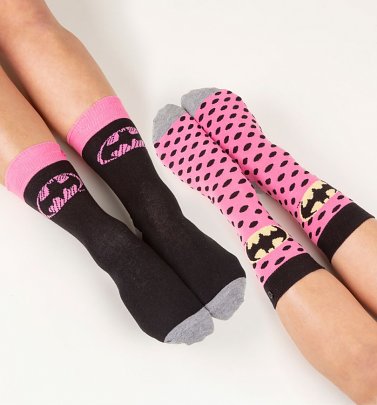 Women's 2pk DC Comics Batman Polka Dot Socks Women's 2pk DC Comics Batman Polka Dot Socks