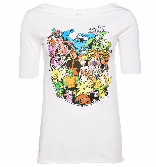 Women's 90s Cartoons Collection Scoop Neck T-Shirt Women's 90s Cartoons Collection Scoop Neck T-Shirt