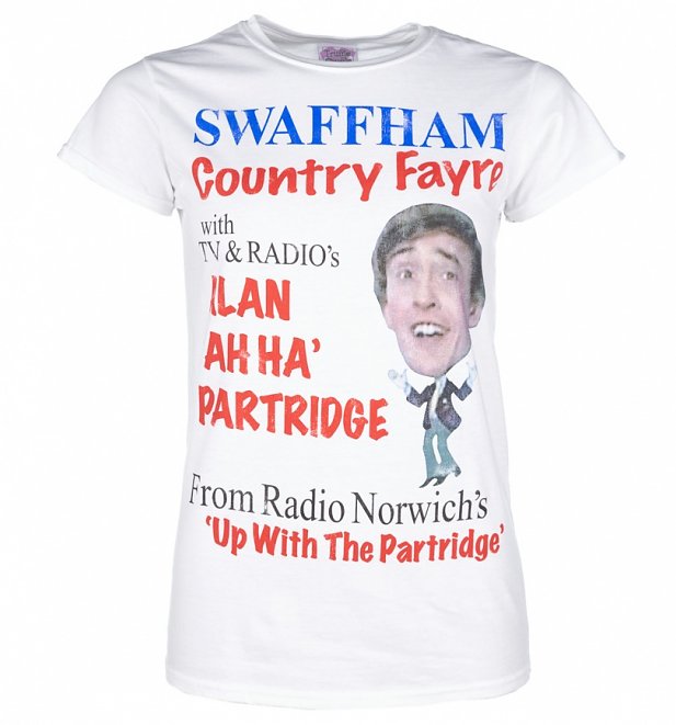 Women's Alan Partridge Swaffham Country Fayre White T-Shirt Women's Alan Partridge Swaffham Country Fayre White T-Shirt