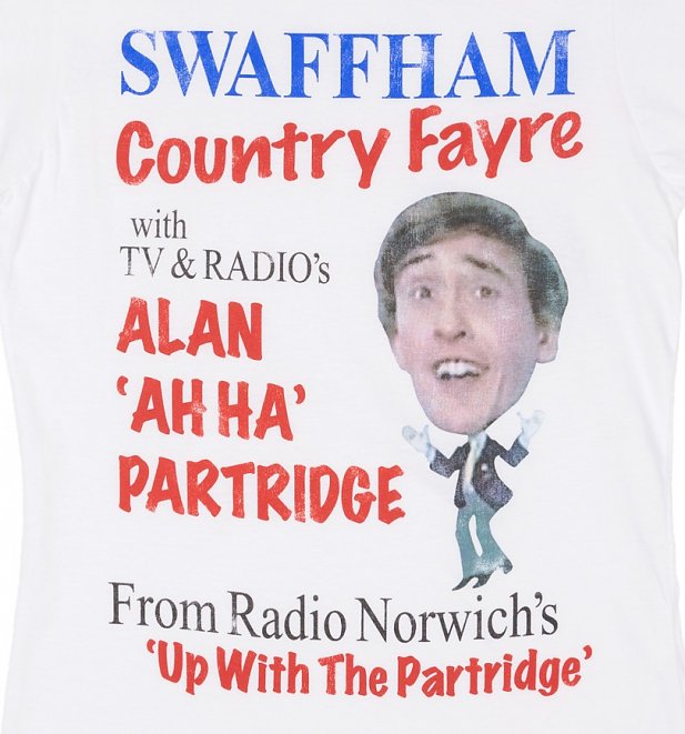 Women's Alan Partridge Swaffham Country Fayre White T-Shirt Women's Alan Partridge Swaffham Country Fayre White T-Shirt