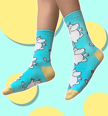 Women's Aqua Moomin Happy Socks Women's Aqua Moomin Happy Socks