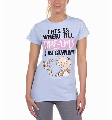 Women's BFG Dreams is Beginning Light Blue T-Shirt Women's BFG Dreams is Beginning Light Blue T-Shirt