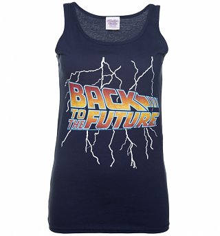 Women's Back to the Future Lightning Bolt Navy Vest Women's Back to the Future Lightning Bolt Navy Vest