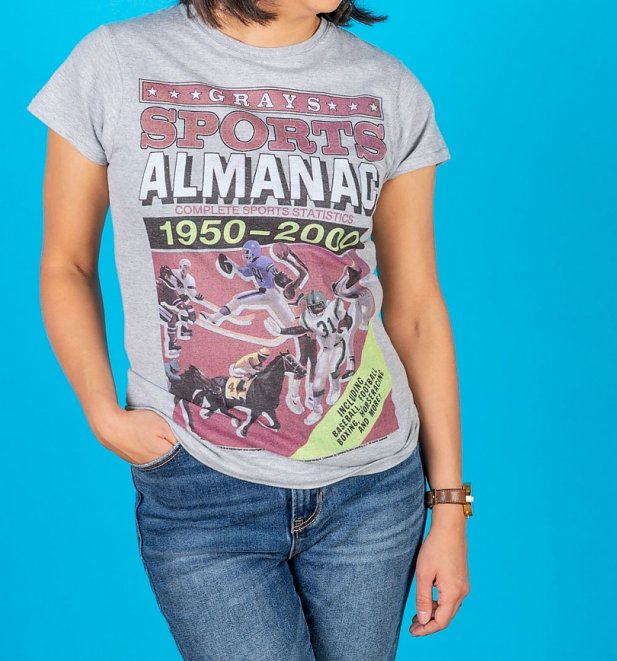 Women's Back to the Future Sports Almanac Grey Marl Fitted T-Shirt