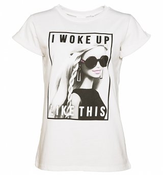 Women's Barbie I Woke Up Like This Rolled Sleeve Boyfriend T-Shirt Women's Barbie I Woke Up Like This Rolled Sleeve Boyfriend T-Shirt