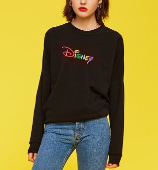 Women's Black Classic Disney Embroidered Logo Sweatshirt from Local Heroes Women's Black Classic Disney Embroidered Logo Sweatshirt from Local Heroes