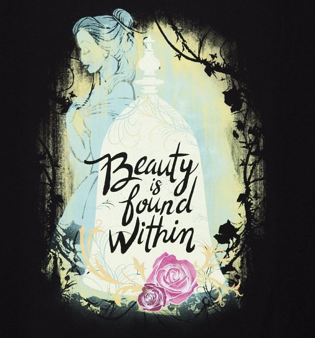 Women's Black Disney Beauty & The Beast Beauty Is Found Within Slouchy T-Shirt Women's Black Disney Beauty & The Beast Beauty Is Found Within Slouchy T-Shirt