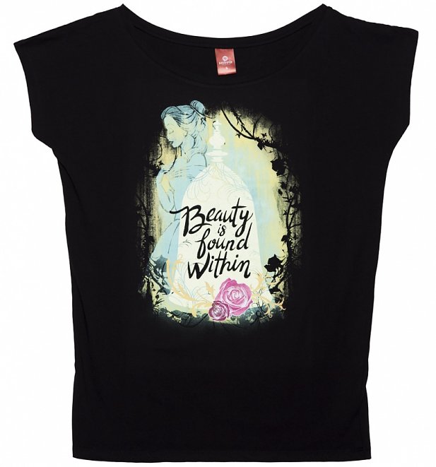 Women's Black Disney Beauty & The Beast Beauty Is Found Within Slouchy T-Shirt Women's Black Disney Beauty & The Beast Beauty Is Found Within Slouchy T-Shirt