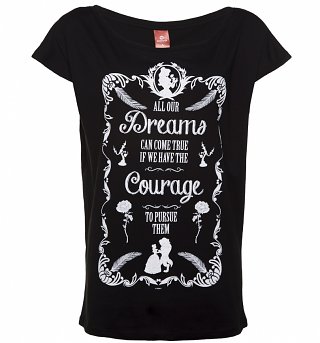 Women's Black Disney Beauty & The Beast Dreams Slouchy T-Shirt Women's Black Disney Beauty & The Beast Dreams Slouchy T-Shirt