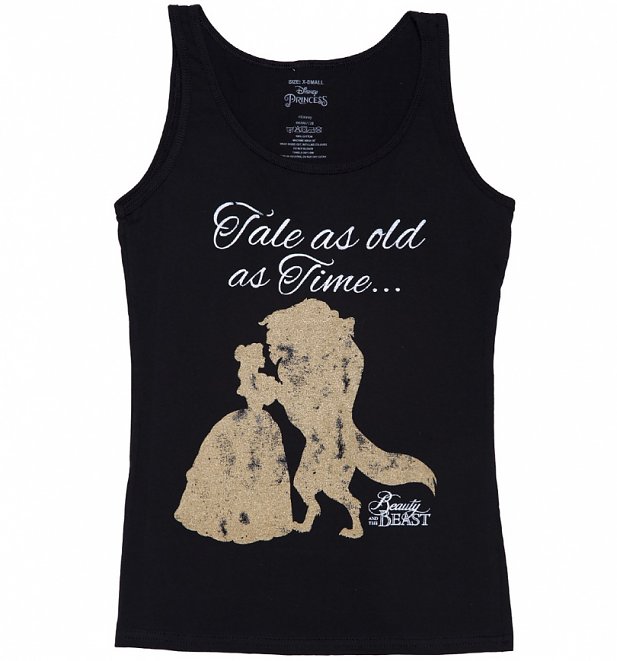 Women's Black Disney Beauty And The Beast Tale As Old As Time Vest Women's Black Disney Beauty And The Beast Tale As Old As Time Vest