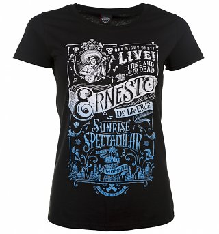 Women's Black Disney Pixar Coco Ernesto T-Shirt Women's Black Disney Pixar Coco Ernesto T-Shirt