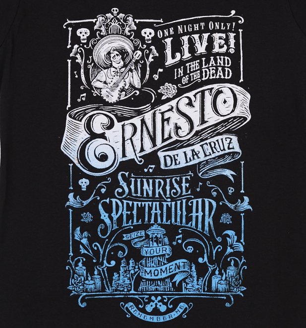 Women's Black Disney Pixar Coco Ernesto T-Shirt Women's Black Disney Pixar Coco Ernesto T-Shirt