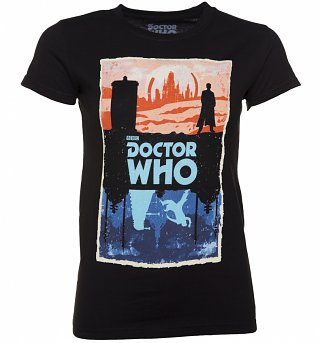 Women's Black Doctor Who Gallifrey And Skaro T-Shirt Women's Black Doctor Who Gallifrey And Skaro T-Shirt