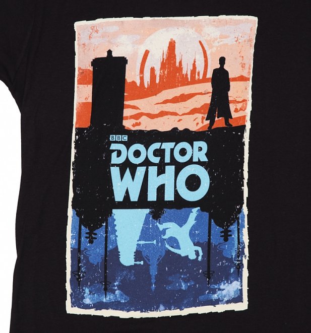 Women's Black Doctor Who Gallifrey And Skaro T-Shirt Women's Black Doctor Who Gallifrey And Skaro T-Shirt
