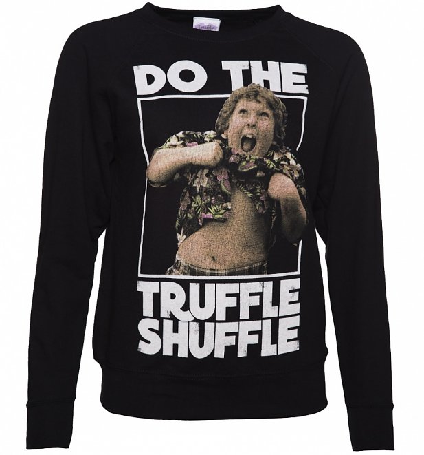 Women's Black Goonies Do The TruffleShuffle Slogan Sweater Women's Black Goonies Do The TruffleShuffle Slogan Sweater