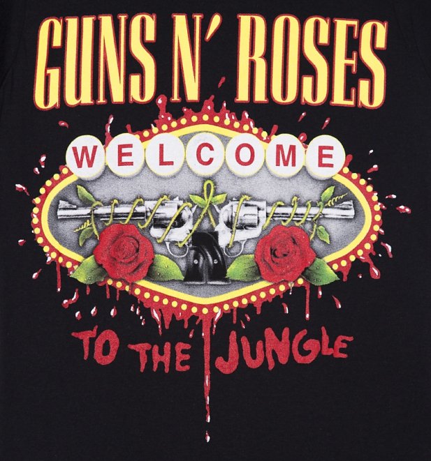 Women's Black Guns N Roses Welcome To The Jungle T-Shirt