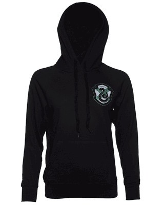Women's Black Harry Potter Slytherin Crest Lightweight College Hoodie Women's Black Harry Potter Slytherin Crest Lightweight College Hoodie
