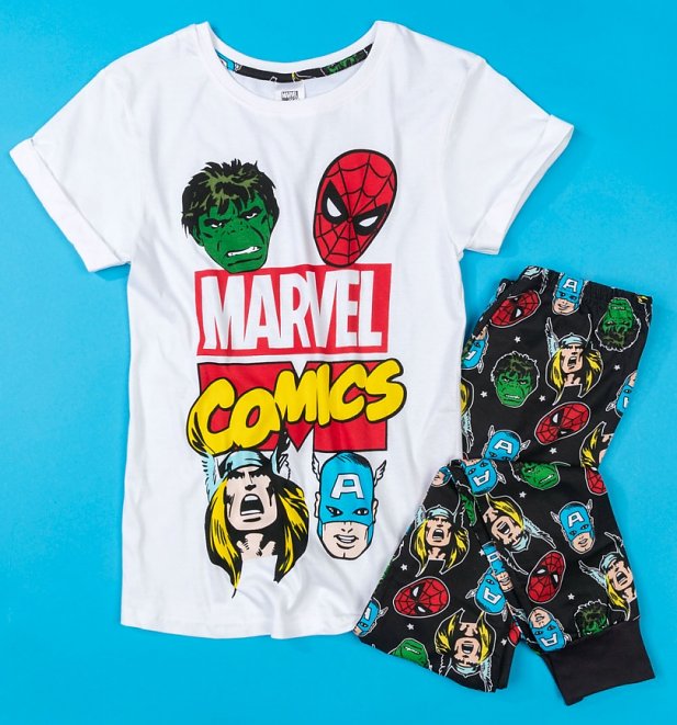 Women's Black Marvel Comics Pyjamas