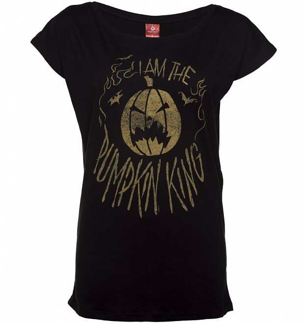 Women's Black Nightmare Before Christmas Pumpkin Slouchy T-Shirt Women's Black Nightmare Before Christmas Pumpkin Slouchy T-Shirt