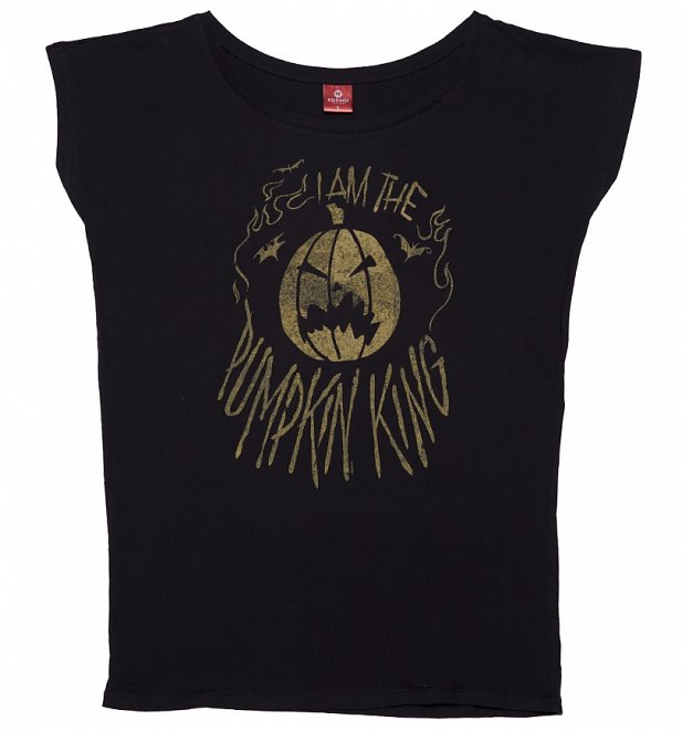 Women's Black Nightmare Before Christmas Pumpkin Slouchy T-Shirt Women's Black Nightmare Before Christmas Pumpkin Slouchy T-Shirt