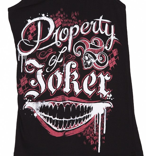 Women's Black Property Of The Joker Suicide Squad Vest Women's Black Property Of The Joker Suicide Squad Vest