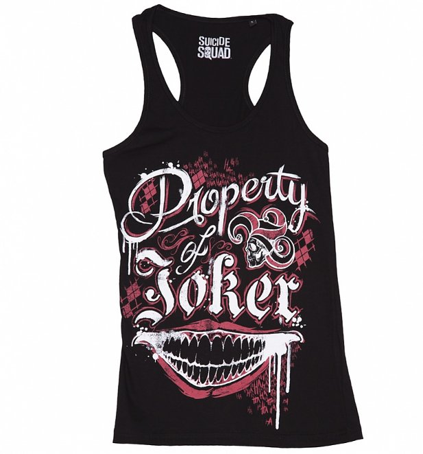 Women's Black Property Of The Joker Suicide Squad Vest Women's Black Property Of The Joker Suicide Squad Vest