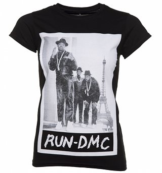 Women's Black Run DMC Paris Photo T-Shirt Women's Black Run DMC Paris Photo T-Shirt