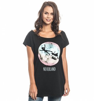 Women's Black Tinker Bell Neverland Slouchy T-Shirt Women's Black Tinker Bell Neverland Slouchy T-Shirt