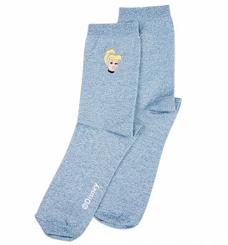 Women's Blue Disney Princess Cinderella Glitter Socks from Local Heroes Women's Blue Disney Princess Cinderella Glitter Socks from Local Heroes