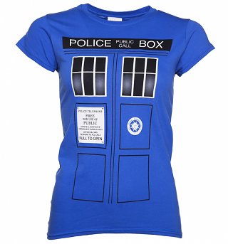 Women's Blue Doctor Who TARDIS T-Shirt Women's Blue Doctor Who TARDIS T-Shirt