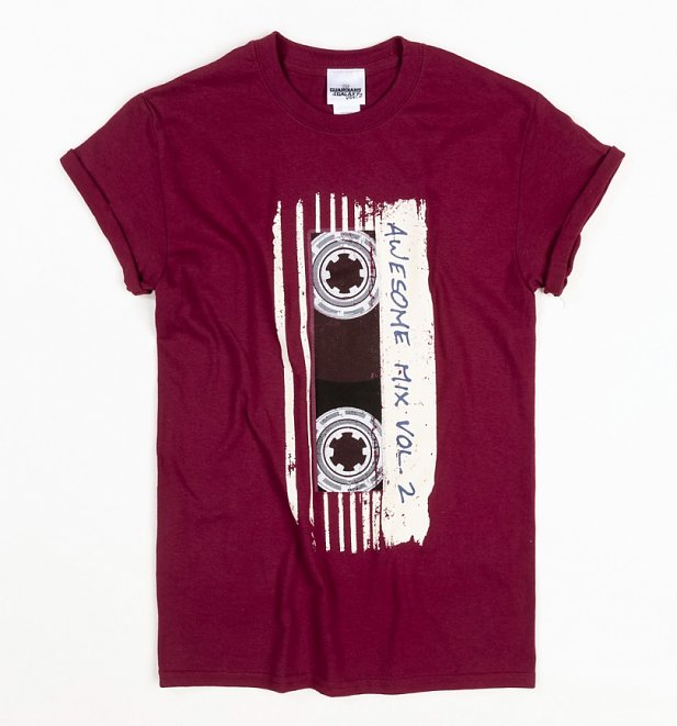 Women's Burgundy Guardians Of The Galaxy Mix Tape Vol 2 Boyfriend T-Shirt Women's Burgundy Guardians Of The Galaxy Mix Tape Vol 2 Boyfriend T-Shirt