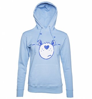 Women's Care Bears Grumpy Bear Face Hoodie Women's Care Bears Grumpy Bear Face Hoodie