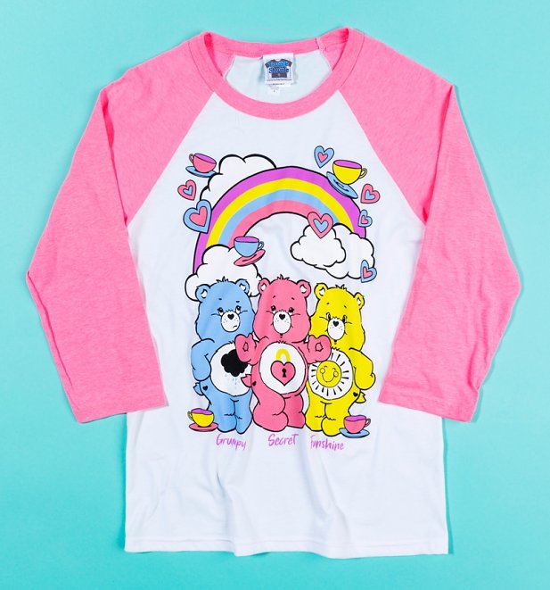 Care Bears Hearts and Tea Cups Baseball T-Shirt