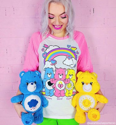 Women's Care Bears Hearts and Tea Cups Baseball T-Shirt Women's Care Bears Hearts and Tea Cups Baseball T-Shirt