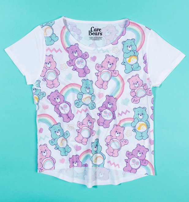 Women's Care Bears Retro Pattern All Over Print T-Shirt Women's Care Bears Retro Pattern All Over Print T-Shirt