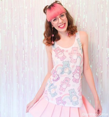 Women's Care Bears Retro Pattern All Over Print Vest Women's Care Bears Retro Pattern All Over Print Vest