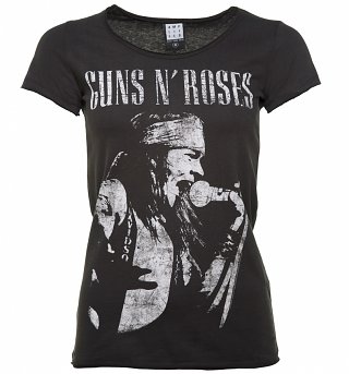 Women's Guns N' Roses Charcoal Axl Rose T-Shirt from Amplified Women's Guns N' Roses Charcoal Axl Rose T-Shirt from Amplified