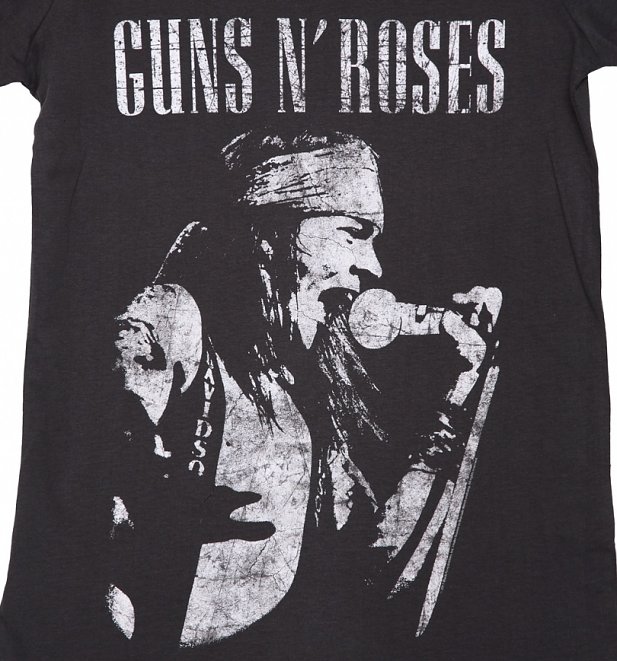 Women's Guns N' Roses Charcoal Axl Rose T-Shirt from Amplified Women's Guns N' Roses Charcoal Axl Rose T-Shirt from Amplified
